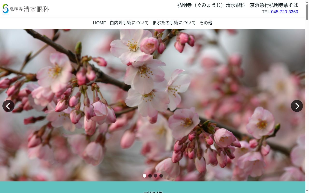 弘明寺清水眼科の公式サイトのスクリーンショット