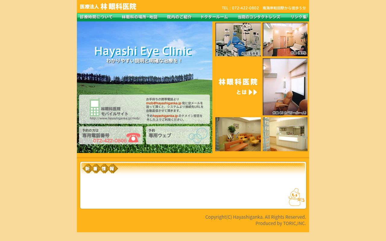 医療法人林眼科医院の公式サイトのスクリーンショット