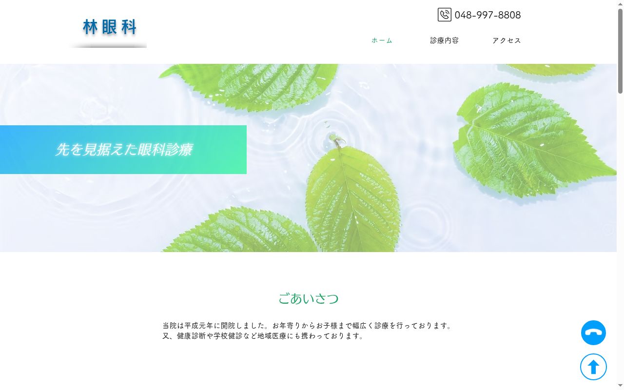 医療法人社団　林眼科の公式サイトのスクリーンショット