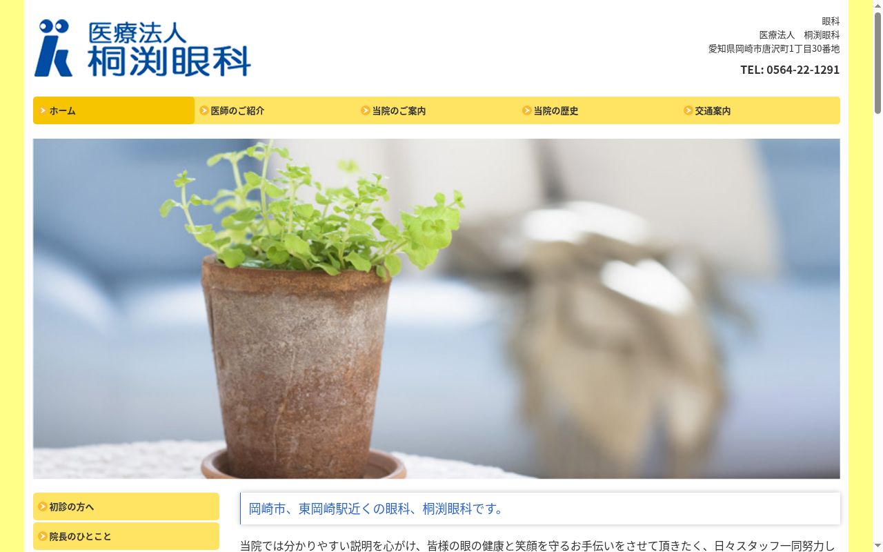 医療法人 桐渕眼科の公式サイトのスクリーンショット